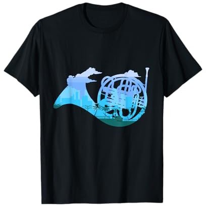 Paysage Cor Français Instrument Cadeau Pour Joueur De Cor T-Shirt