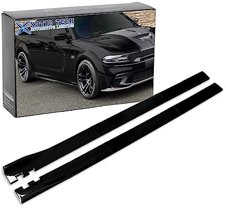 x xotic tech Universal 2M/78.7inch Car Side Skirt Extension Splitter Lip, Lower Side Skirts Rocker Panel Bottom Line Spoiler Diffuser Trim (Glossy Black)