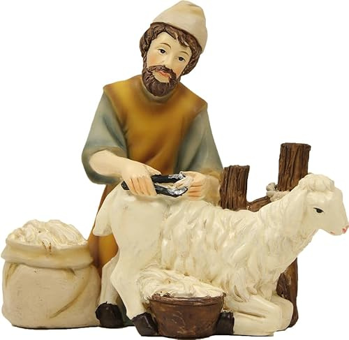 FADEDA Skaftsax/höjd: 9 cm/handmålad/detaljerade krubbfigurer – julbord, dekoration, krubbtillbehör