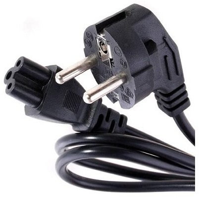 Cargador ESP Cable de Alimentacion CA de 3 Pines C5 Tipo Trebol Schuko Recto - Luz Corriente Red Enchufe Clavija Conexion Monitor TV Televisión Televisor LCD Europeo EU Plug Power Cord