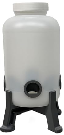 Quail Feeder Container with Feeding Ports and Stand | Ports are 3D Printed | Made in USA (4-Quart, Space Grey)