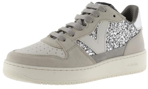 victoria Sneaker Madrid Glitter & Pezzi in Crosta di Pelle & Retro Metallizzato 1258261 per Donna