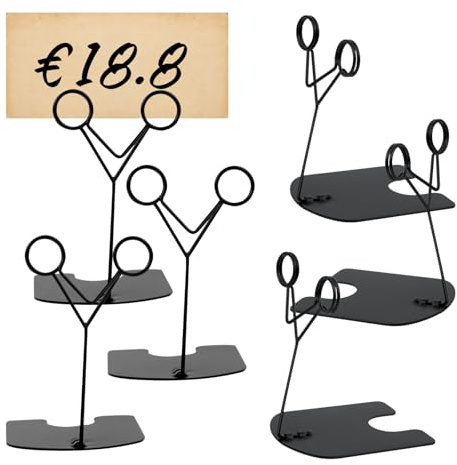 Prix Porte Etiquette ​Supports, étiquette Porte Prix Clip, Présentoir D'étiquettes de Prix pour Boulangerie, Pâtisserie, Supermarché, Restaurant, 6 Pièces, Noir, Support pour étiquettes de Prix