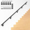 NArra 10FT Industrial Metal Stair Handrail,Round Pipe Stair Railing For Indoor/Outdoor Steps,Wall Mount Support Staircase Handrail,440LBS Load Capacity Hand Rail,Safety Grab Bar Porch Stairway Railing