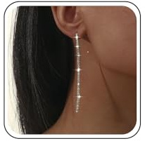 Cybche Boho Lungo Strass Orecchini Cristallo Lineare Orecchini Pendenti Argento Cz Tennis Catena Borchie Scintillante Zirconia Cubica Gioielli Da Sposa Per Le Donne