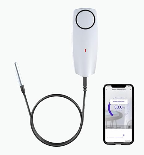 PHOVOLT Zigbee Refrigerator Thermometer:App Notification, Data Record Export, Fridge Thermometer with Probe for Refrigerator, Freezer, Hot Tub.Hub Required