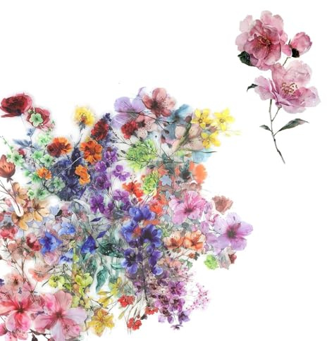 txuzong 200 Vintage Flower Stickers – Retro Floral Sticker