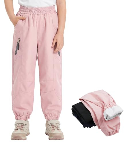 Domueay Mädchen Softshellhose Wasserdicht Winddicht Regenhose, GR.152-158