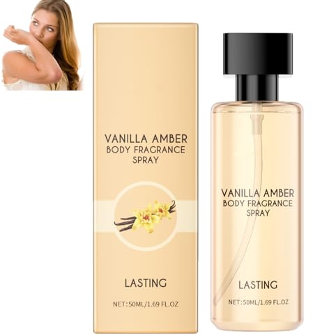 Spray parfumé pour le corps à l’ambre vanille, brume pour les cheveux et le corps à la vanille, parfum léger, spray de soin longue durée pour la peau et les cheveux, hydratant rafraîchissant (1pcs)