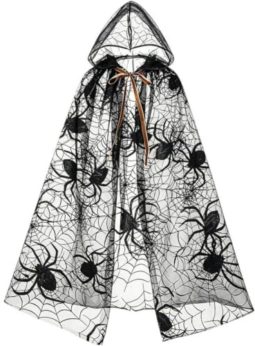 Dinntty svart spindelnät huvkappa, halloween-nätkappa, kostymtillbehör för kvinnor och män, cosplay festbeklädnad