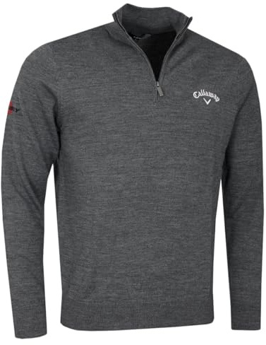 Callaway Golf Mens 2026 1/4 Zip Odyssey Thermal Sweater - Steel Heather - L