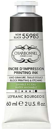 Lefranc Bourgeois Charbonnel 55985 - Inchiostro professionale lavabile in acqua, 60 ml, nero
