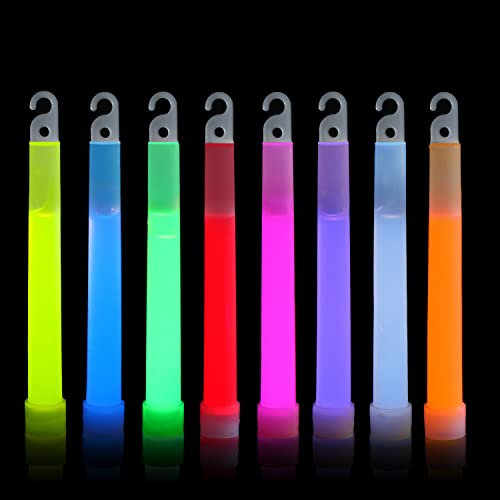 SULOLI 8PCS Premium Ultra Bright Jumbo Glow Sticks (Mixed Colours) Neon UV Accessories For Girls, Boys or Adults
