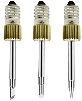 Sharplace 3 x elektronische Lötkolbenspitzen, austauschbare E10-Komponenten, Nadelspitzen, Stahlwerkzeug, lange Lebensdauer, Ersatz-Lötkolbenspitzen, kabellose Lötspitzen für Elektrische, Ersatzteile