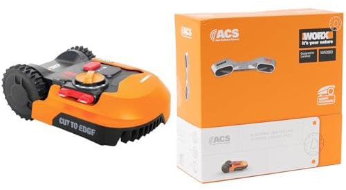 Robot cortacésped WORX Landroid Plus WR165E + módulo Landroid WA0860 Sensor de colisión ACS - Color Plata