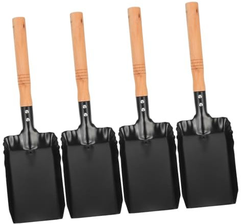Zerodeko 4 Palas Para Cenizas Palas Para Carbón De Barbacoa Palas Para Cenizas Para El Hogar Y La Cocina Pala Para Carbón Mango De Madera Fácil De Limpiar Pala De Hierro Hecha A Mano