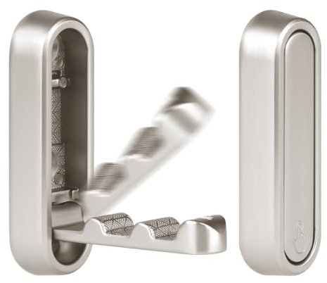 flintronic 2 Stück Kleiderhaken Wand, Platzsparende Garderobenleiste Umklappbaren, Wandgarderobe, Hakenleiste Garderobe, Garderobenhaken, Hakenleiste Kleiderhaken für Jacken Schals (Silber)