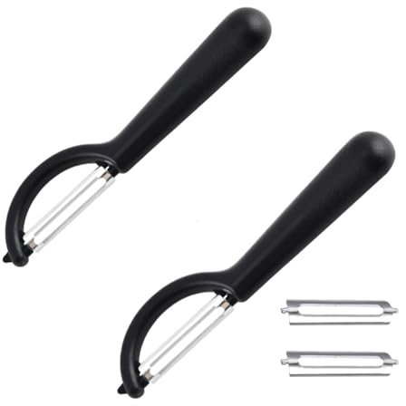 2 Pièce Econome Legumes Et 2 Lame Pour Victorinox Eplucheur,Pomme éplucheur De Couteau,Tomate Asperges Légumes Rechange éplucheurs,Poire Pivotant Ecrase Cuticule Pele éConome pour Tupper Vaseline