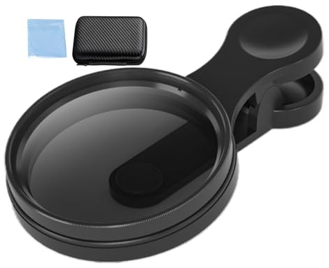 Filtro de polarización para teléfonos móviles - Lente de Cpl Clip en el Montaje | -Capa - Óptica recubierta con función de Control de reflexión - Kit de Filtro portátil para Smartphone