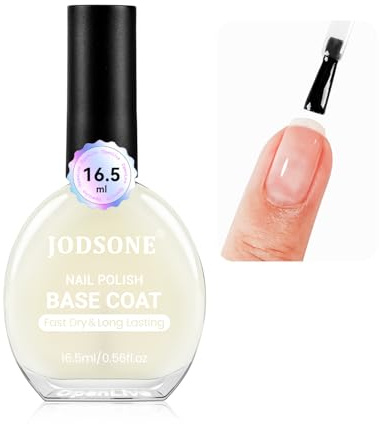 JODSONE Vernis à ongles Base Coat Base transparente à séchage rapide et longue tenue brillance intense Ne nécessite pas de lampe UV Pour les salons de beauté et le nail art à domicile