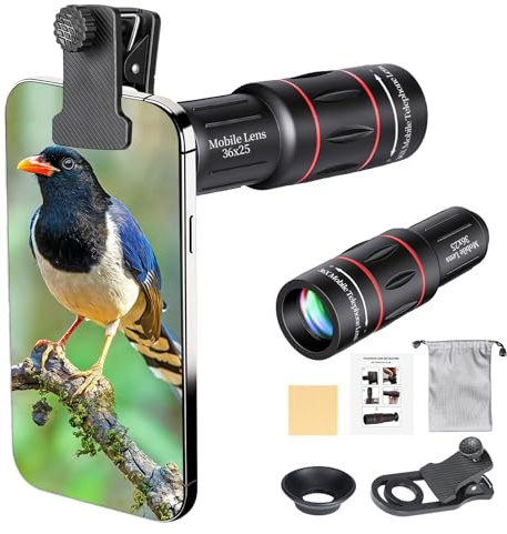 36X Telephoto Phone Lens for iPhones, Android Phones, Lenovo Mobiles, Google Mobiles, Including an Apple 16 Mobile Phone-Specific Phone Case, Manual Precise Focusing, Super Clear Vision