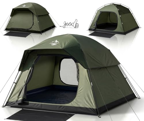 Purebox Tent 4 Man Tents with 2 Doors & Rainfly for Camping