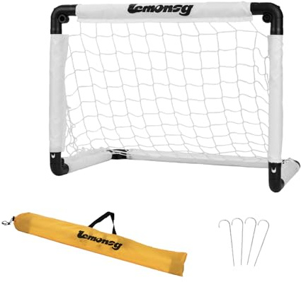 Lemonsg Portable Football Goal for Kids, Foldable Toddler Football Goal with Mini Football, Indoor Football Goal for Garden Indoor Outdoor Play, Toys for Children
