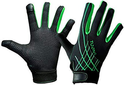 Tuoni Junior Thermal Multi Sport Handschuh mit Silikongriff Ideal für Fußball, Rugby, Hockey, Mountainbike, Radfahren, Laufen und Netball. Mit Touchscreen-Spitzen, Kinder, grün/schwarz, XXXS