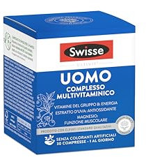 SWISSE Ultivit - Multivitaminico Uomo con Vitamina C D e Zinco per Supporto Sistema Immunitario Adulti, Integratori con Magnesio Biotina e Ferro per Metabolismo Energetico, Made in Italy, 30 Compresse