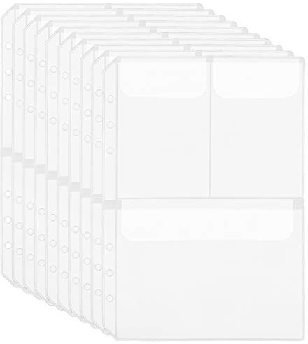 10pcs A5 6 tasche raccoglitore ad anelli, 3 tasche separate, sacchetto impermeabile EVA sacchetto di archiviazione sacchetti di carta per quaderni riempitivo organizer documenti cartella di banconote
