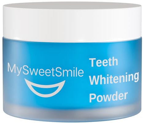 MySweetSmile Dentist-Approved Teeth Whitening Powder - IndyBest Award-Winner - Enamel-Safe & Sensitivity-Free - Cool Mint Flavour - Removes Years of Stains - 6 Month Teeth Whitener Supply