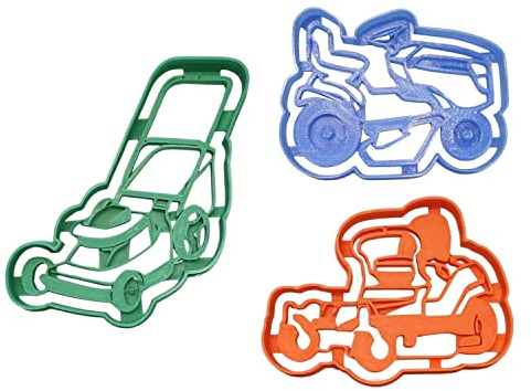 LAWN MOWERS YARD LANDSCAPING EQUIPMENT SET OF 3 COOKIE CUTTERS MADE IN USA PR1648