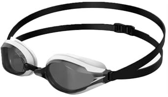 Speedo Unisex Fastskin Speedsocket 2 Swimming Goggles | Competitive Racing Goggles | Anti-Fog | Anti-Leak, Black/White/Smoke, One Size