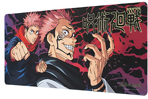 Grupo Erik - Tapis de Souris XXL Jujutsu Kaisen, Itadori et Sukuna - Tapis de Bureau 80 x 35 cm, sous Licence Officielle| sous Main Bureau, Accessoire pour PC, Tapis de Souris Gamer
