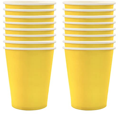 POPOYU Gobelets jaunes jetables pour enfants, fournitures de Pâques, décorations de table