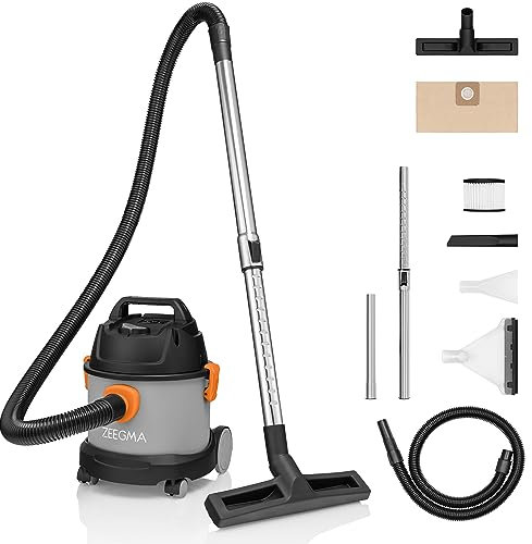 Zeegma ZONDER Pro COMPACT Nass-/Trockensauger, Kompakter Industriestaubsauger 1000W, Behälter 6 L, Polster- und Teppichdüste, Ausblasfunktion