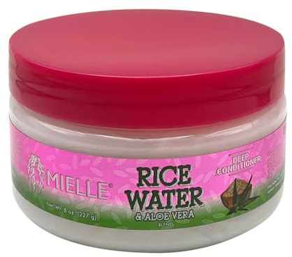 Mielle Rice Water Aloe Vera Deep Conditioner, 8 Fl Oz (Pack of 1)