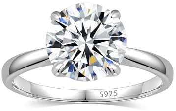 Elio Passero 1.5CT Moissanite Engagement Rings for Women,Women's Solitaire Engagement Moissanite Promise Rings 925 Sterling Silver with 18K White Gold Plated,VVS1 Moissanite Ring Size 7