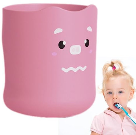 Gobelet de bain de bouche pour enfants – Tasse à eau de 300 ml pour rinçage de la bouche, tasse ergonomique pour enfants, gobelet incassable pour brosse à dents, dentifrice, salle de bain