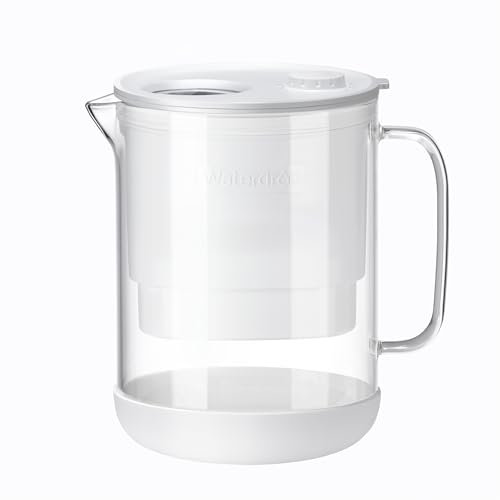 Waterdrop Jarra de Filtro de Agua, Jarra de Filtro de Agua de 1,5 L con Filtro de 2 Meses, Certificado NSF 53&42&372, Reduce PFOA/PFOS, Cloro, Cadmio, Cobre, Mercurio, WD-PT-72W
