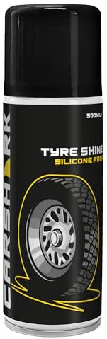 CARSHARK Tyre Shine Silicone-Free, 500 ml, Clean Finish, Aerosol Spray