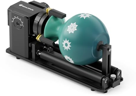 SCULPFUN RA Pro Max Laser Rotary Roller, 4-i-1 roterande chuck för lasergravyrmaskin, y rotationsmodul, med 180° justerbar vinkel, för gravering, cylindriska, oregelbundna runda föremål
