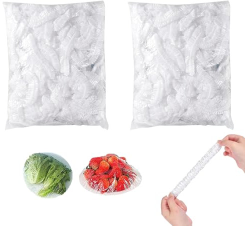 200 Pièces Charlotte Alimentaire Reutilisable, Sacs de Conservation Frais Sac Film Alimentaire Etirable Élastiqués