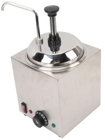 Brrnoo Calentador Eléctrico Dispensador de Queso con Temperatura Ajustable, Fundidor de Caramelo Caliente Resistente para Restaurantes Buffet y Bares, Bomba Giratoria de 360° para