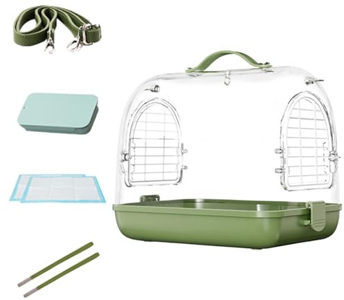 PARROT CARRIA DE VIAJES - Jaula De Aves Ligeras, Caja De Transporte De Aves | Transportista Transparente De Perra, Bolsa De Viaje De Aves Ventiladas Desmontables, Accesorios De Vuelo De Perra Para Cuc