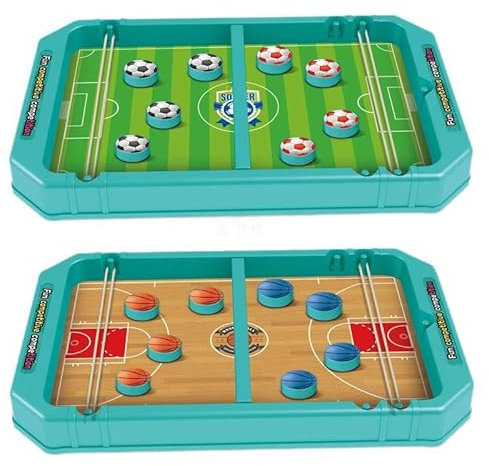 Golgner 6 in1 Hockey Brettspiel, Sling Puck Spiel, Brettspiel Hockey, Fast Sling Puck Game, mit Fußball Basketball Hockey Bowling, für Kinder Erwachsene Familie Partyspiele