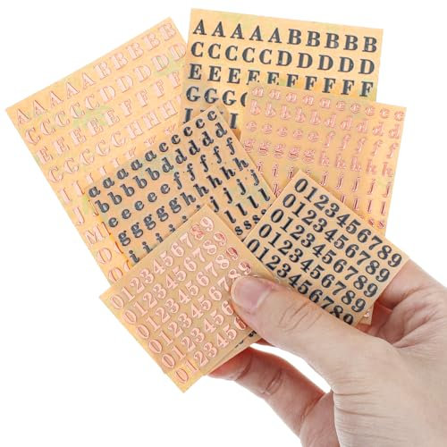 6 Stück Buchstaben Aufkleber - Selbstklebende Klebebuchstaben Wetterfest, Mini Zahlen Sticker für Postfach, Schilder, Adressnummer, DIY Scrapbooking, Dekorationskunst
