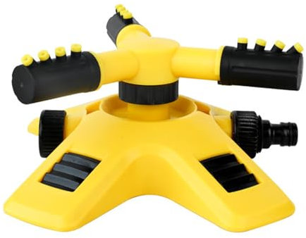 Automatic Garden Sprinkler with 360° Rotation – 3-Arm Adjustable Lawn Irrigation System, ABS Plastic, Easy Hose Attachment – for Lawns, Flower Beds A