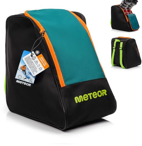 meteor Skischuhtasche 42x42x30 cm Rucksack für Skischuhe Helm und Zubehör - robust Wasserabweisende Skitasche aus 600D Polyester leicht Tragegriffen faltbar Ski Aufbewahrung Tasche für Wintersport