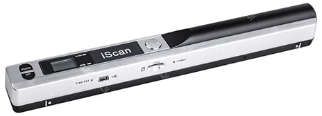 Bärbar A4-dokumentskanner Ny kreativ handhållen mobil bärbar iScan 900 DPI USB 2.0 LCD-skärm Stöder JPG-/PDF-format(Silvery Scanner)